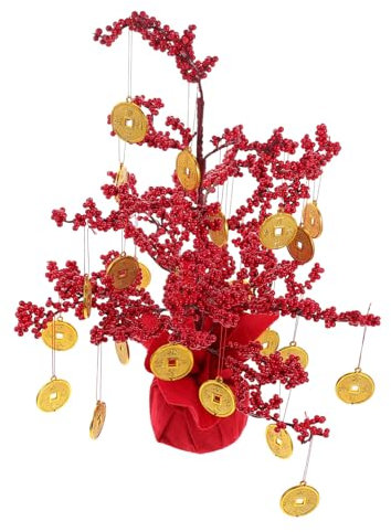 Alipis 1satz Chinesischer Geldbaum Dekoration Für Neujahr Glücksbaum Für Tisch Feng Shui Wohnaccessoire Festliche Frühlingsfest Deko Einzigartiges Für Familie Und