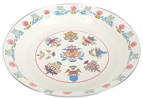 Cabilock Obstteller Snackteller Rund 30 Cm Blumenmuster Hitzebeständig Heimdekoration Elegantes Geschirr