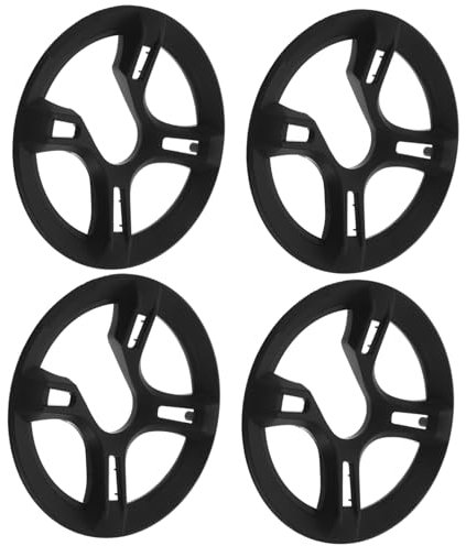 FOYTOKI 4stücke Fahrrad-kettenradabdeckung Schutz Für Kettenblatt Und Schwarz Mit Schrauben Für Mountain Road Bikes Fahrradzubehör