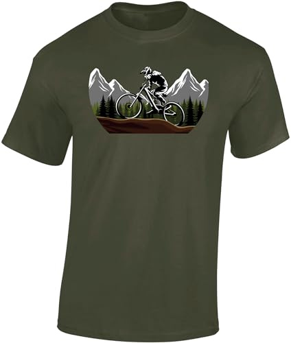 Baddery Fahrrad T-Shirt Herren - „Mountain Ride“ | MTB Mountainbike Shirt für Radfahrer