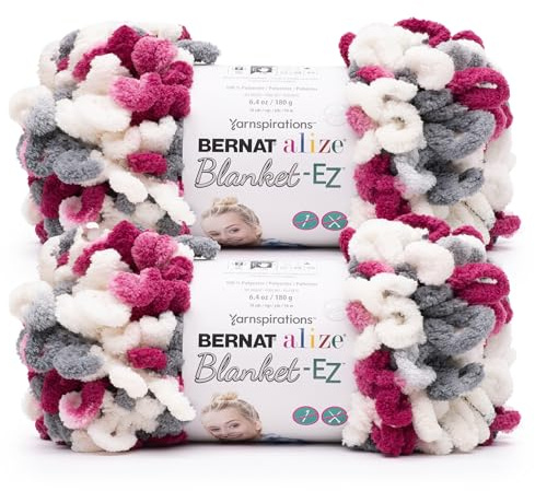 Bernat Alize filt Claret Storm Garn - 2-pack med 180 g / 6,4 oz - 100% polyester - #7 Jumbo - 18 meter - stickning/virkning