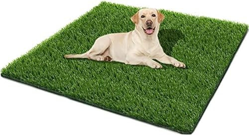 SSRIVER 80x130CM People di erba falsa per cani cuscinetto di erba artificiale per tappetino erba lavabile da vasino cucciolo per allenamento per con foro di drenaggio e facile da pulire