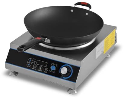Ristoattrezzature - Piastra ad induzione Wok singola Ø da 350 mm 3.5 kW