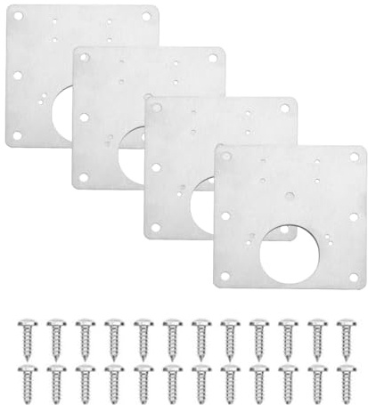 HBW 4PCS Kitchen Door Hinge Repair Plate, Contains 72 Screws, Adapt to Various Hole Distances
