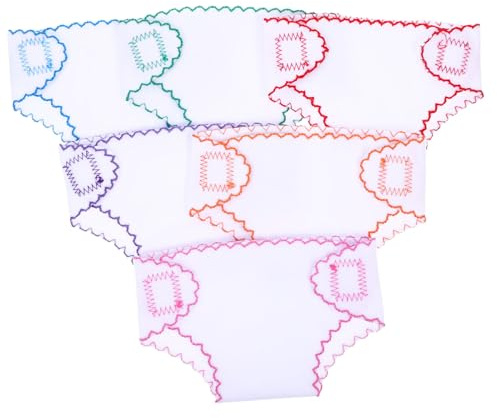 minkissy 6 Stücke Puppenwindeln für Babypuppen Selbstgemacht Windeln Waschbare Stoffwindeln Leicht und Kompakt Zubehör für Puppenherstellung