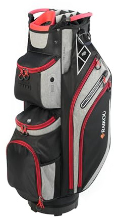 RAIKOU Golf Cartbag – Premium Golftasche, wasserdicht mit 14-facher Schlägerunterteilung – Ultraleicht, Trolley-kompatibel, mit Kühl- & Wertsachenfach – Für Damen & Herren