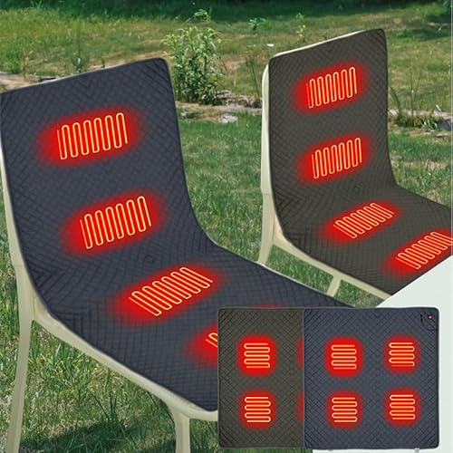 Beheiztes Sitzkissen, Beheizbares Sitzkissen USB Beheiztes Heizkissen Kabellos, 3 Heizstufen, 45 X 90 cm, Heating Pad für Ausflug Outdoor Camping Bürostuhl Sofa (Marineblau)