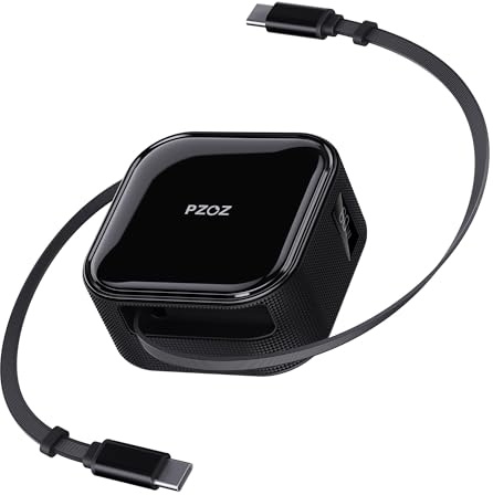 PZOZ Retractable USB C to USB C Cable,60W Type C to Type C Charger Cable Fast Charging for iPhone 17 16 15 14 iPad Mac Samsung for Desk Desktop Car Management Organizer