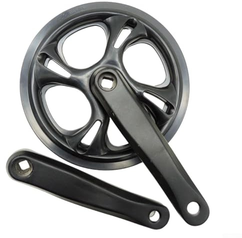 Yhenlovtt 48T 165 mm für Fahrrad-Kurbelgarnitur für Fixie und E-Bike mit Kettenblatt aus Aluminiumlegierung und Hohlzahnplatte