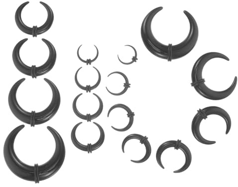 POPETPOP 16piezas Kit Anillo Acrílico para Tabique Nasal con Pinzas de Acrílico para Dilatación de Nariz Joyería de Piercing para Perforaciones de Cartílago de Nariz y Oreja
