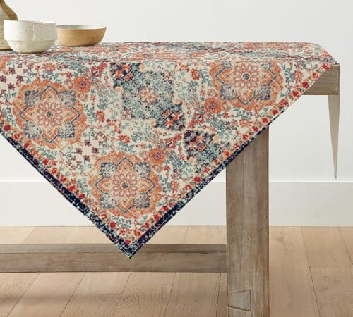 Artoid Mode Boho Vintage Geometrie Bunt Marokkanisch Landhausstil Tischwäsche, 85x85 cm Saisonnal Küche Tisch Dekoration Drinnen Urlaub Party Dekor