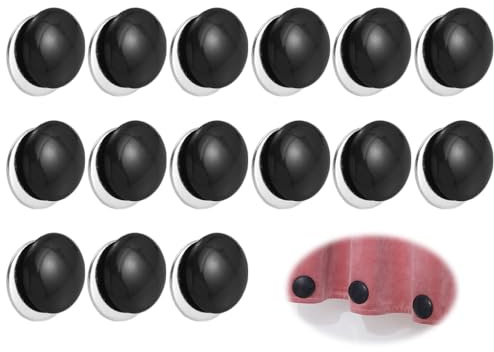 Hitopin 15 Pezzi Calamita per Tende, Pesi per Tende da Interno, Pesi per Tende da Esterno, Pesi per Tende da Doccia con Magneti, per Tovaglie Tende da Doccia (Nero, Rotondo)