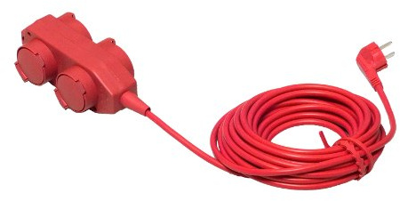 UNITEC Tischsteckdose,IP40,4f,10 m, H05VV-F 3G1,5 mm², rot
