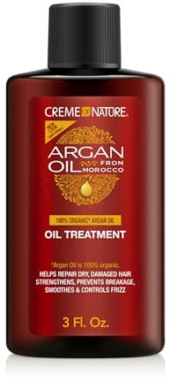 Creme of Nature Argan Oil Treatment, Adds Shine & Smooths Frizz, Strengthens and Repairs Dry Hair, Lightweight Daily Oil with Argan Oil, 3 fl oz