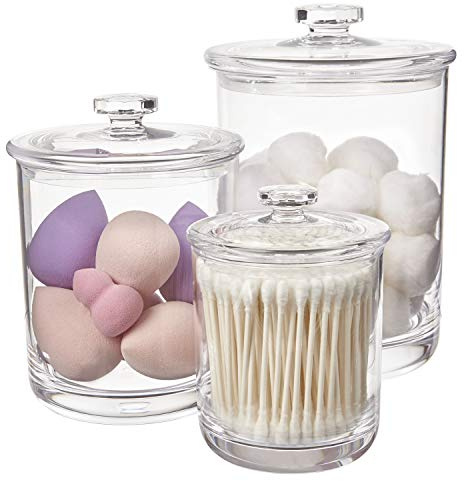 STORi Premium Quality Clear Plastic Apothecary Jars | Set of 3