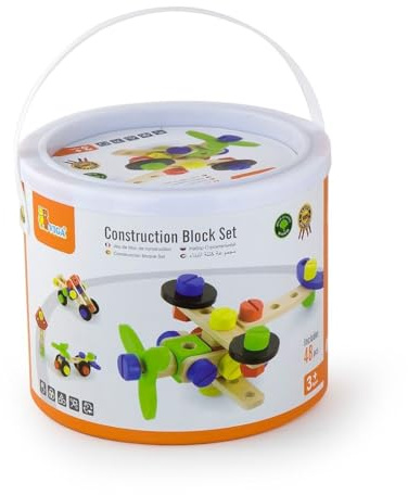 Viga Toys - 50383 Konstruktionsset, Mehrfarbig, 48 Stück