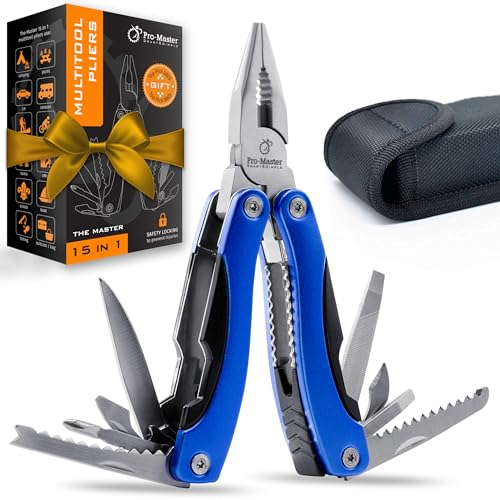 You are My Hero 15-in-1 Multitool, Practical Christmas Stocking Filler Gift for Men, Dad, Husband, Teen, Compact EDC Multi Tool with Spring-Loaded Pliers, Safety Lock & Stainless Steel