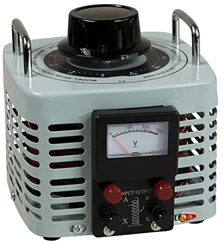 MC POWER - transformador toroidal variable | V-4000 | transformador de estantería 0-250 voltios, 4A, 1.000 vatios, transformador de regulación NO aislado galvánicamente para taller de electrónica
