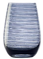 Stölzle Lausitz Verres à Eau Twister Bleu-Gris – Set de 6 Verres 465 ml en Cristal Sans Plomb – Gobelets Design pour Eau Jus et Cocktails – Résistants aux Chocs et Lavables au Lave-Vaisselle