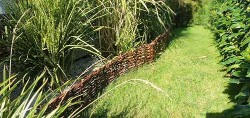 Beeteinfassung Weide 30 cm x 60 cm 10er Set - Weiden Steckzaun als Beetumrandung oder Gartenabgrenzung