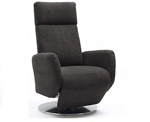Cavadore TV-Sessel Cobra mit 2 E-Motoren/ Elektrisch verstellbarer Fernsehsessel mit Fernbedienung / Relaxfunktion, Liegefunktion / Ergonomie M / Belastbar bis 130 kg / 71 x 110 x 82 / grau