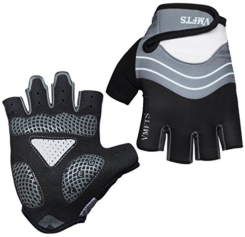VMFTS Cycling Gloves Gel Pading Fingerless Sporting Glove for Weightlifting Racing Biking Climbing Parkour Running,Black X-Large