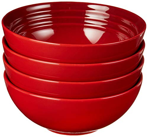 Le Creuset of America pg9102s4–1667 Set (4) Suppentellern Tischplatte Essgeschirr, 22 Oz (15,9 cm), Kirschrot
