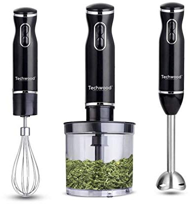 Techwood TMS-9666 Mixeur Multifonctions-600 W, 600 W, 500 milliliters, Noir