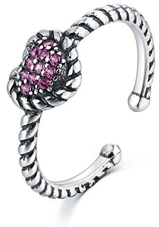 Daesar Zehenring Frauen Herz Rot Zirkonia Fussring Silber 925 Fußschmuck Barfuß