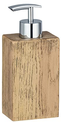 WENKO Seifenspender Marla, Braun, 16.5 x 5 x 7 cm