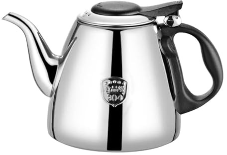 MAGT Teekanne Edelstahl, Induktion Teekessel Hitzebeständiger Griff Edelstahl Kaffeekanne 1,2 Liter Induktionsherd Wasserkessel mit Deckel (1.2L)