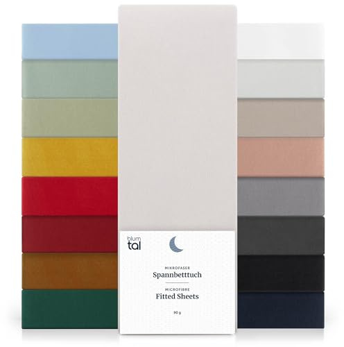 Blumtal® 2er Set Spannbettlaken 140x200x30cm aus Microfaser - Oekotex zertifiziertes Bettlaken Spannbettlaken in Moonlight Grey - Grau