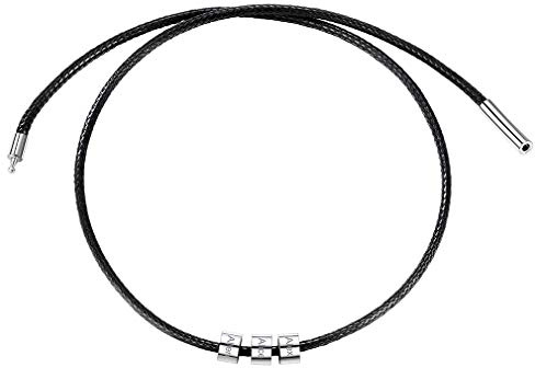 Custom4U Catena con Nome da Uomo, Catena con 3 Nomi, Collana da Uomo in Pelle da 50 cm/50 cm con Incisione Gratuita