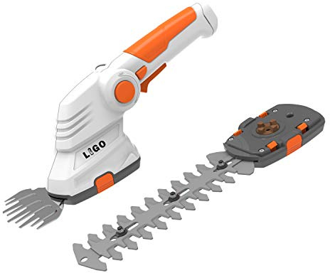 LIGO 2-in-1 Cordless Grass Shear and Shrub Trimmer, 7.2V Lightweight Handheld Lawn Edger & Hedge Clipper with Rechargeable Battery for Garden, Yard, and Bush Trimming