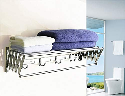 GXFWJD Trockenleineausziehbarer Wandtrockner Platzsparender Trockner,7 Trockenstäbe Wäschetrockner Für Die Wand Wäschereck Mit Wandmontage (Color : Silver, Size : 60cm)