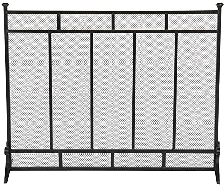 Funkenschutzgitter Kamin-Bildschirm Vertikales Gitter Dekoratives Eisengitter 99x30.5x79cm Funkenschutz (Color : Black, Size : 99x30.5x79CM)