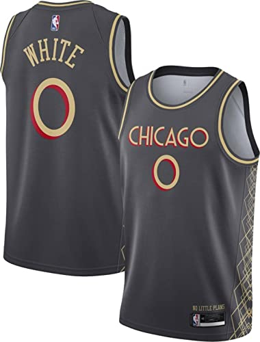 Outerstuff Chicago Bulls White #0 Youth 8-20 Black Gold City Edition Swingman Trikot, Schwarz, L