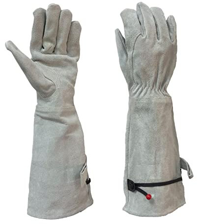 LOVIVER Professionelle Gartenhandschuhe zum Beschneiden von Rosen, dornenfest, Stichfest, langlebig, dick, verstellbare Manschette, langärmlig, m