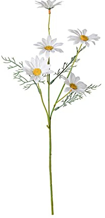 Ikosora Flor Artificial, 10 Piezas de Flores, Decoración de Margaritas Artificiales y Margaritas de Seda con Tallos, florero
