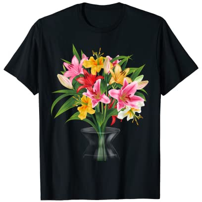 Magnifiques fleurs printanières avec imprimé floral de lys T-Shirt