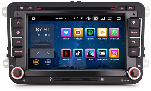 GONFEN Acht-Kern 4GB + 64GB Android 14 GPS Autoradio Für VW Caddy Passat CC Golf 5/6 EOS Jetta Touran Skoda Superb SEAT DAB+ Navi DSP WiFi mit Bluetooth 5.0 Apple CarPlay Android Auto DVD DVB-T2 OBD2