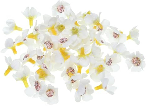 PATIKIL 0.79 Artificiale Margherita Fiore Teste 50 Pacco Seta Margherita Finto Fiori Teste per Matrimonio Floreale Bouquet Decorazione Fai da Te Artigianato Realizzare Bianco