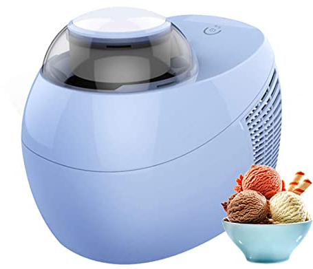 Macchina per Gelato e Gelatiera Elettrico con Ricetta, Gelateria Professionale 500ml, Preparazione Rapida, Facile da Pulire Refrigerante & Tenere Freddo