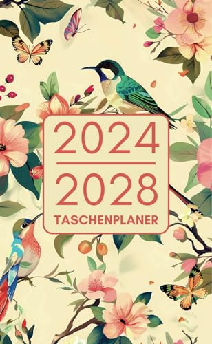 Taschenplaner 2024-2028: 5 Jahres Kalender | 60 Monate von Januar 2024 bis Dezember 2028 | Monatsplaner Format A6 Agenda - Organizer
