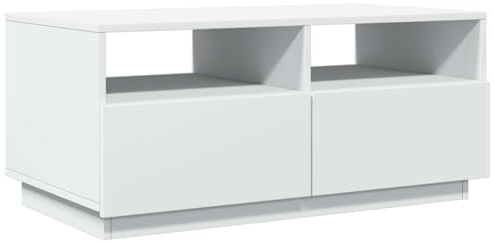 vidaXL Mesa de Centro con Luces LED Blanco 90x49x40 cm