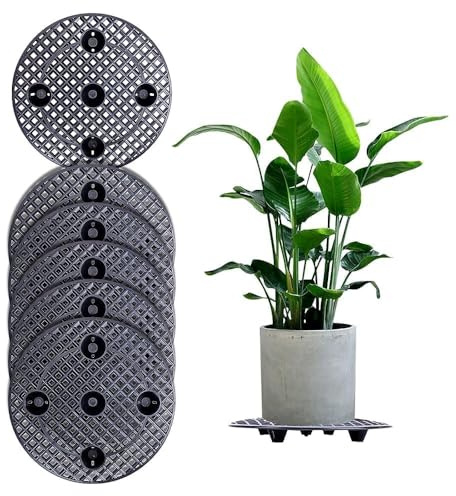 Yabound 6 Stück Topfpflanzenständer Blumentopf Untersetzer Drainage Mesh, 30 cm Bonsai Drainagegitter, Kunststoff Blumentopfe Mesh Pads Gittermatte Rund für Balkon Innen und Außenbereich