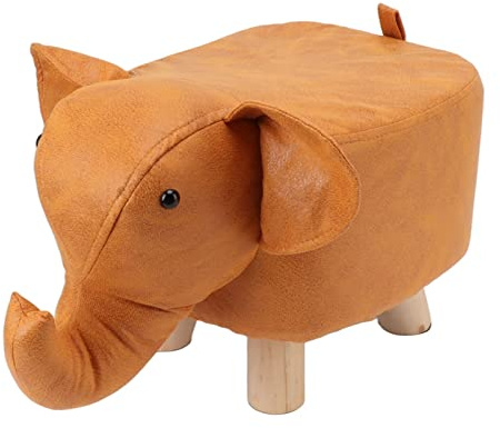 Qcwwy Cartoon-Elefant-Hocker, Weicher Schwamm-Innenraum, Niedlicher Kinderhocker, Wohnzimmer-Dekoration mit Stabilem Rahmen (ORANGE)