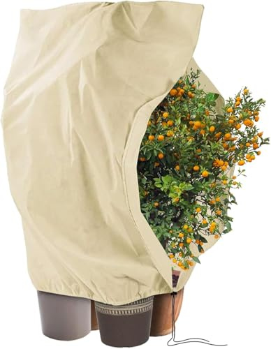 Photener Winterschutz für Pflanzen 200 x 240 cm, Palmen Olivenbaum Winterschutz für Kübelpflanzen 80g/m², Winddicht und Frostsicher Pflanzensack mit Reißverschluss und Kordelzug