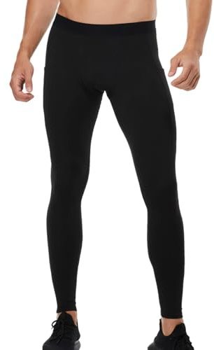 AIEOE Termiska byxor män termiska underkläder underdel baslager ultramjuka leggings vinterbyxor varma kompressionsleggings, Svart, M