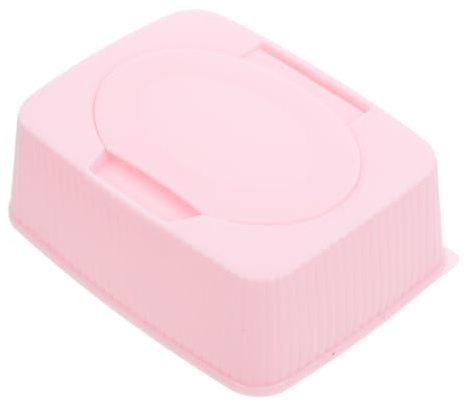 Feuchttuch Aufbewahrungsbox mit Klappdeckel, Rosa, aus Pp | Wattepads, Rechteckig und Kompakt, für Kinderzimmer, Bad Sowie Unterwegs